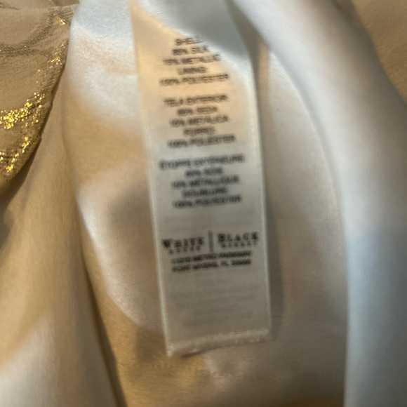 White House Black Market White Ivory Silk Sleeveless Blouse With Design XS - Picture 10 of 10